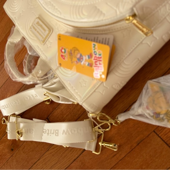 New Loungefly Rainbow Brite White Embossed Women's Convertible Tote Backpack - Picture 7 of 12